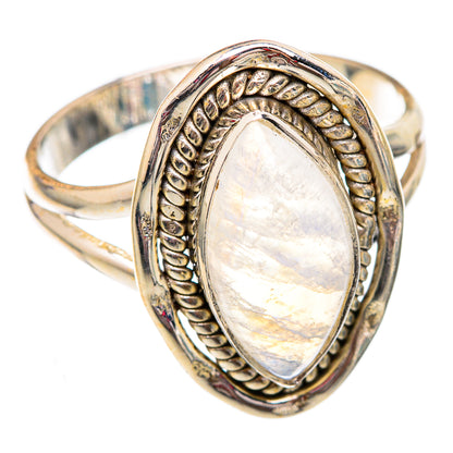 Rainbow Moonstone Rings handcrafted by Ana Silver Co - RING102383