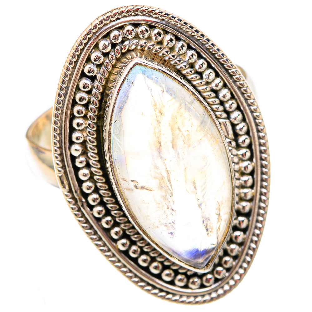 Rainbow Moonstone Rings handcrafted by Ana Silver Co - RING102400 - Photo 2