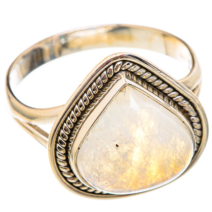 Rainbow Moonstone Rings handcrafted by Ana Silver Co - RING102401