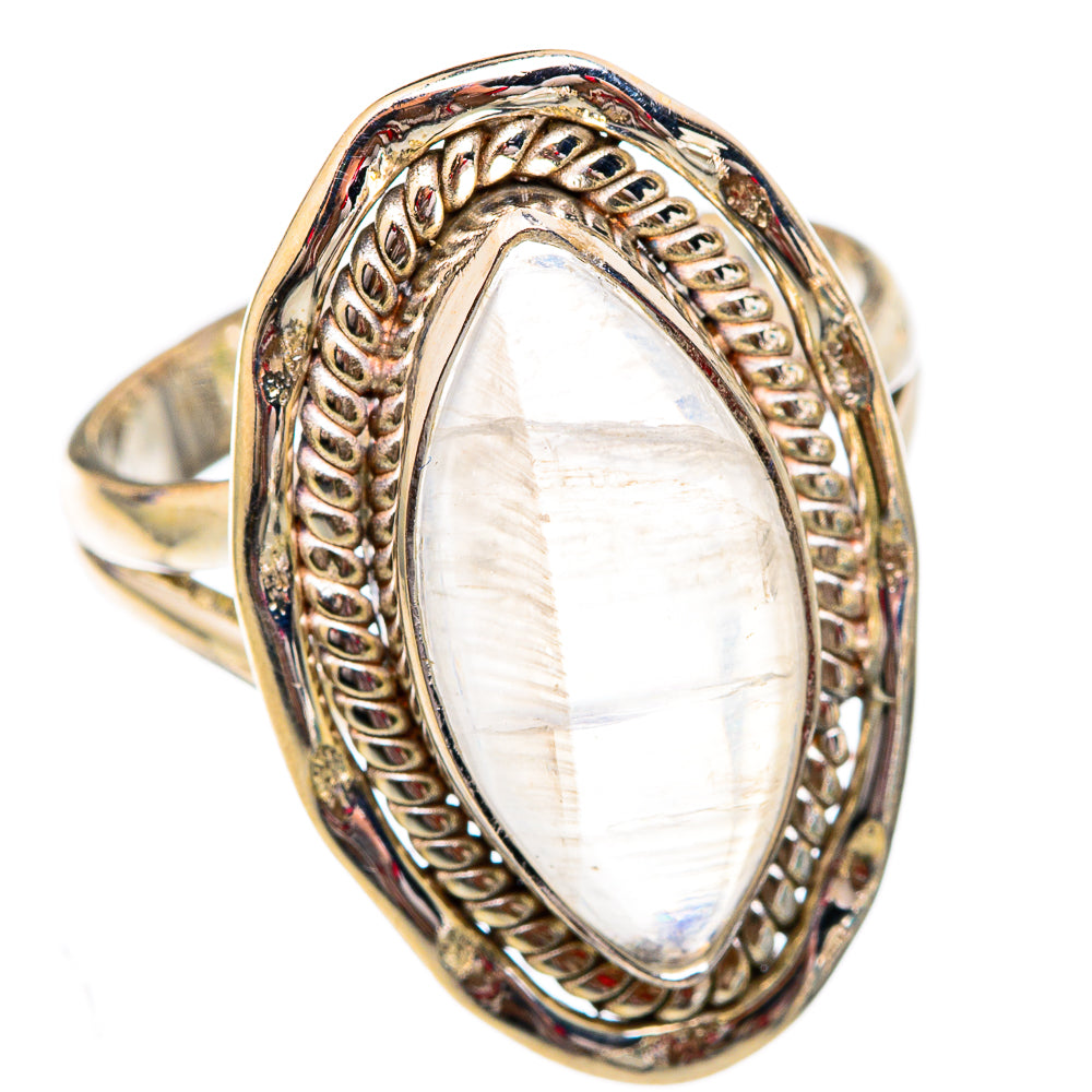 Rainbow Moonstone Rings handcrafted by Ana Silver Co - RING102403 - Photo 2