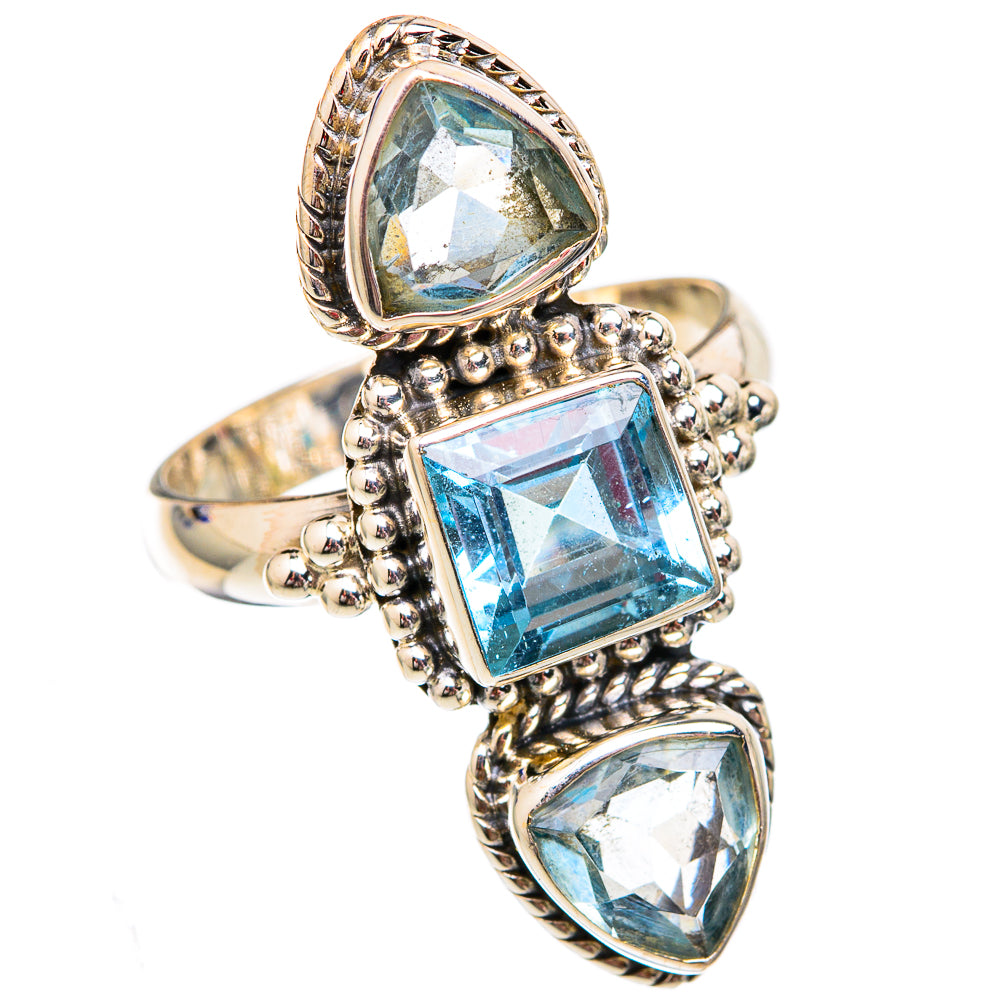 Blue Topaz Rings handcrafted by Ana Silver Co - RING102406 - Photo 2