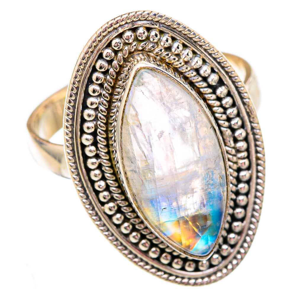 Rainbow Moonstone Rings handcrafted by Ana Silver Co - RING102437 - Photo 2