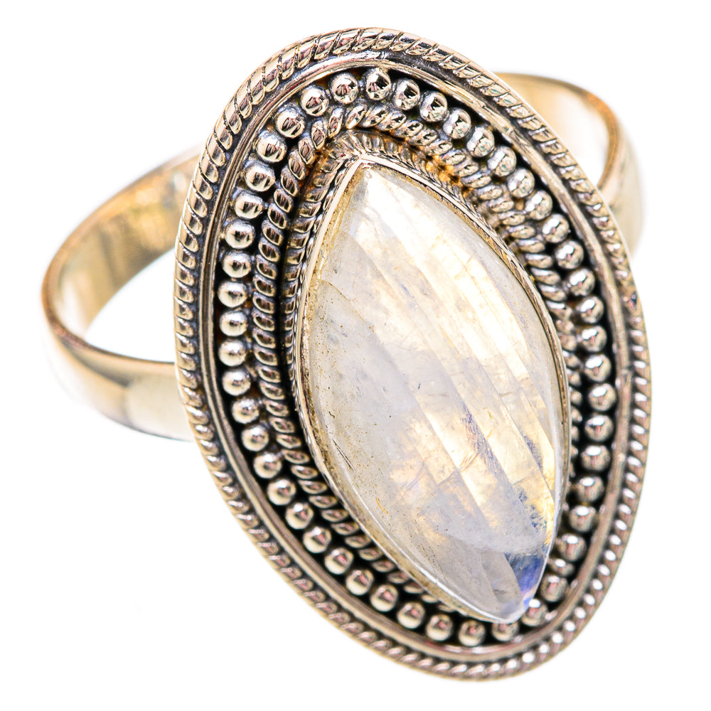 Rainbow Moonstone Rings handcrafted by Ana Silver Co - RING102456 - Photo 2
