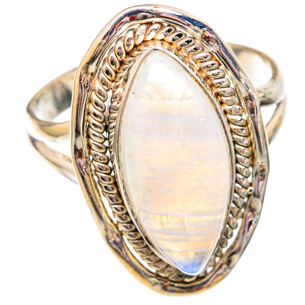 Rainbow Moonstone Rings handcrafted by Ana Silver Co - RING102458 - Photo 2