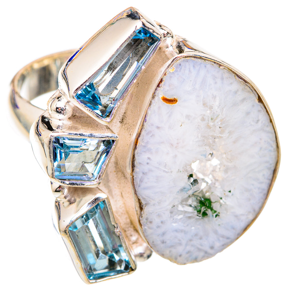 White Geode Slice Rings handcrafted by Ana Silver Co - RING102460
