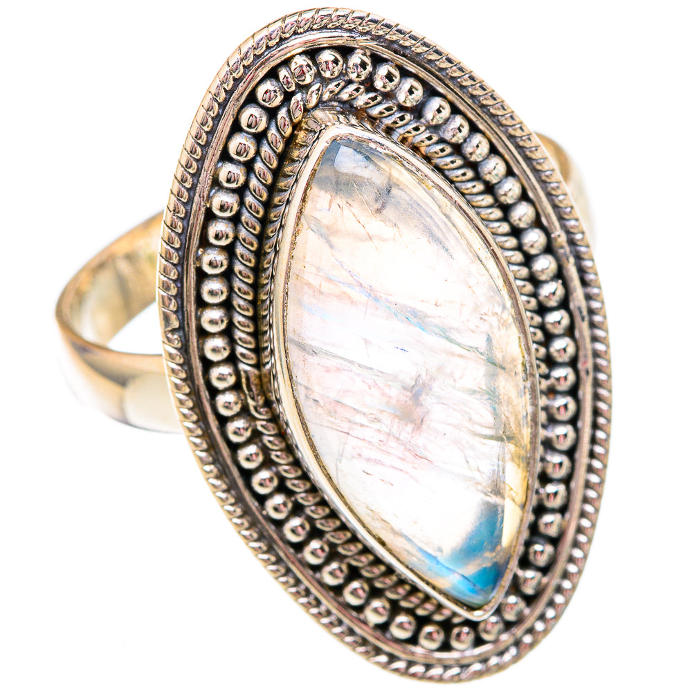Rainbow Moonstone Rings handcrafted by Ana Silver Co - RING102469 - Photo 2