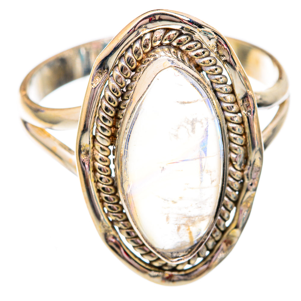 Rainbow Moonstone Rings handcrafted by Ana Silver Co - RING102471 - Photo 2