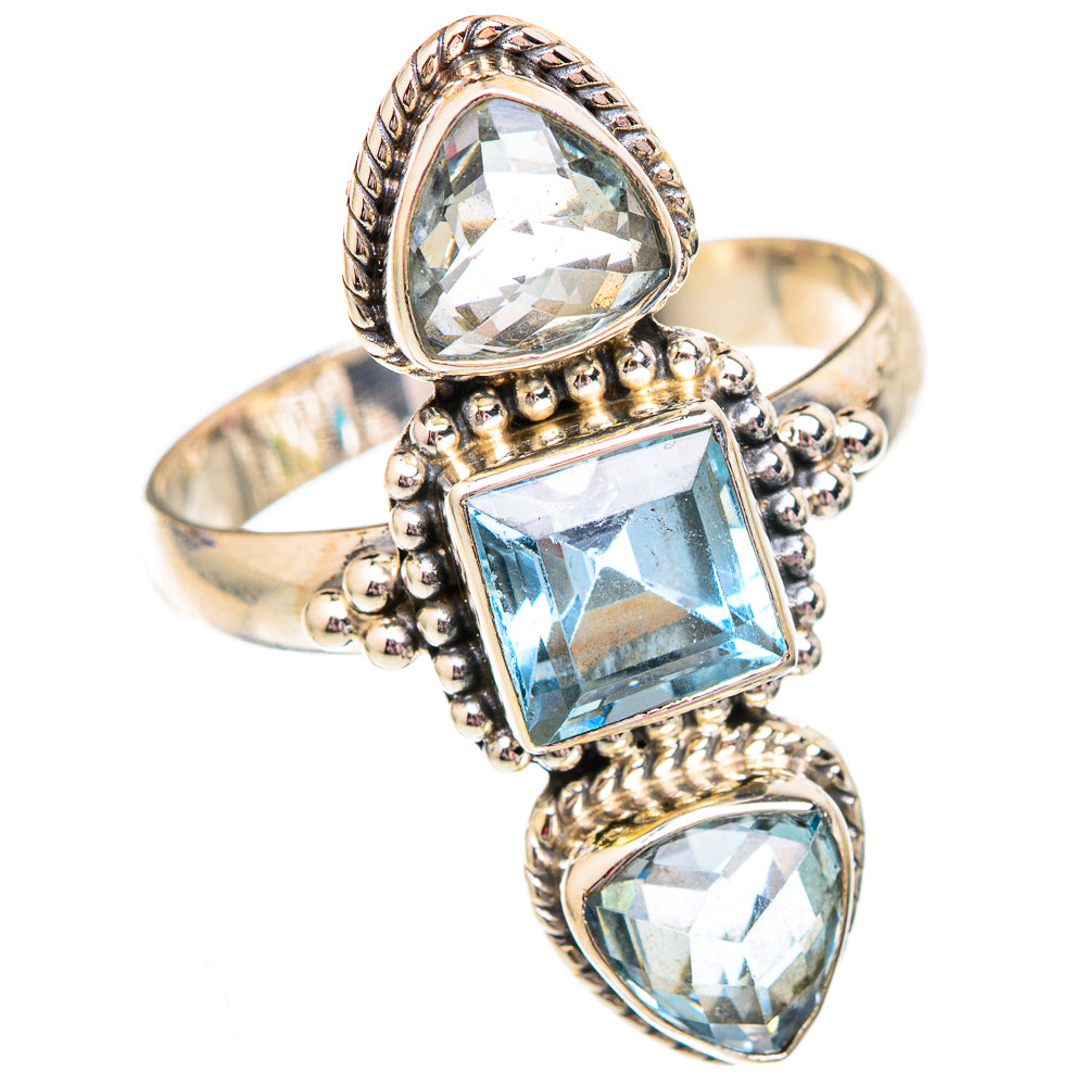 Blue Topaz Rings handcrafted by Ana Silver Co - RING102474