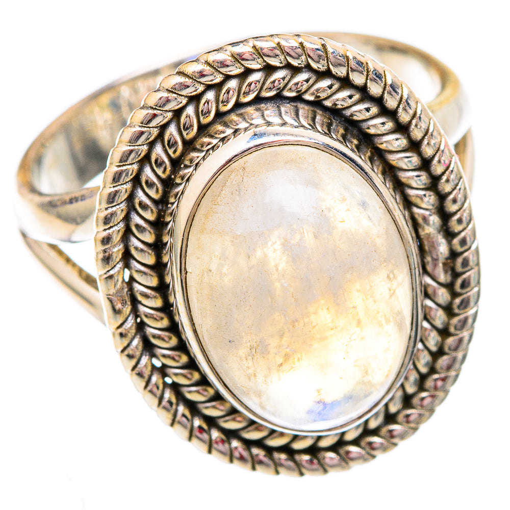 Rainbow Moonstone Rings handcrafted by Ana Silver Co - RING102479 - Photo 2
