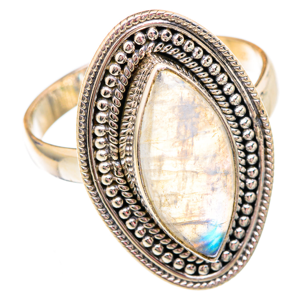 Rainbow Moonstone Rings handcrafted by Ana Silver Co - RING102480 - Photo 2