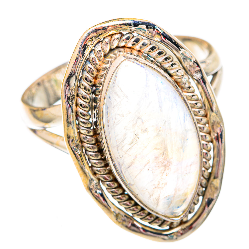 Rainbow Moonstone Rings handcrafted by Ana Silver Co - RING102487 - Photo 2