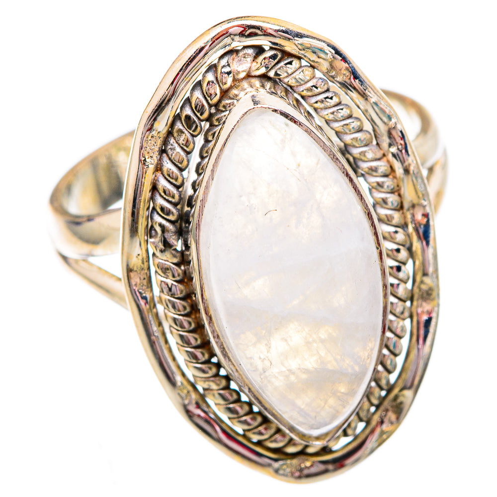Rainbow Moonstone Rings handcrafted by Ana Silver Co - RING102491 - Photo 2