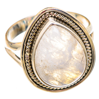 Rainbow Moonstone Rings handcrafted by Ana Silver Co - RING102492 - Photo 2