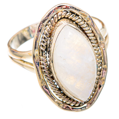 Rainbow Moonstone Rings handcrafted by Ana Silver Co - RING102503 - Photo 2
