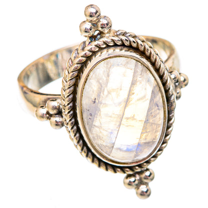 Rainbow Moonstone Rings handcrafted by Ana Silver Co - RING102504