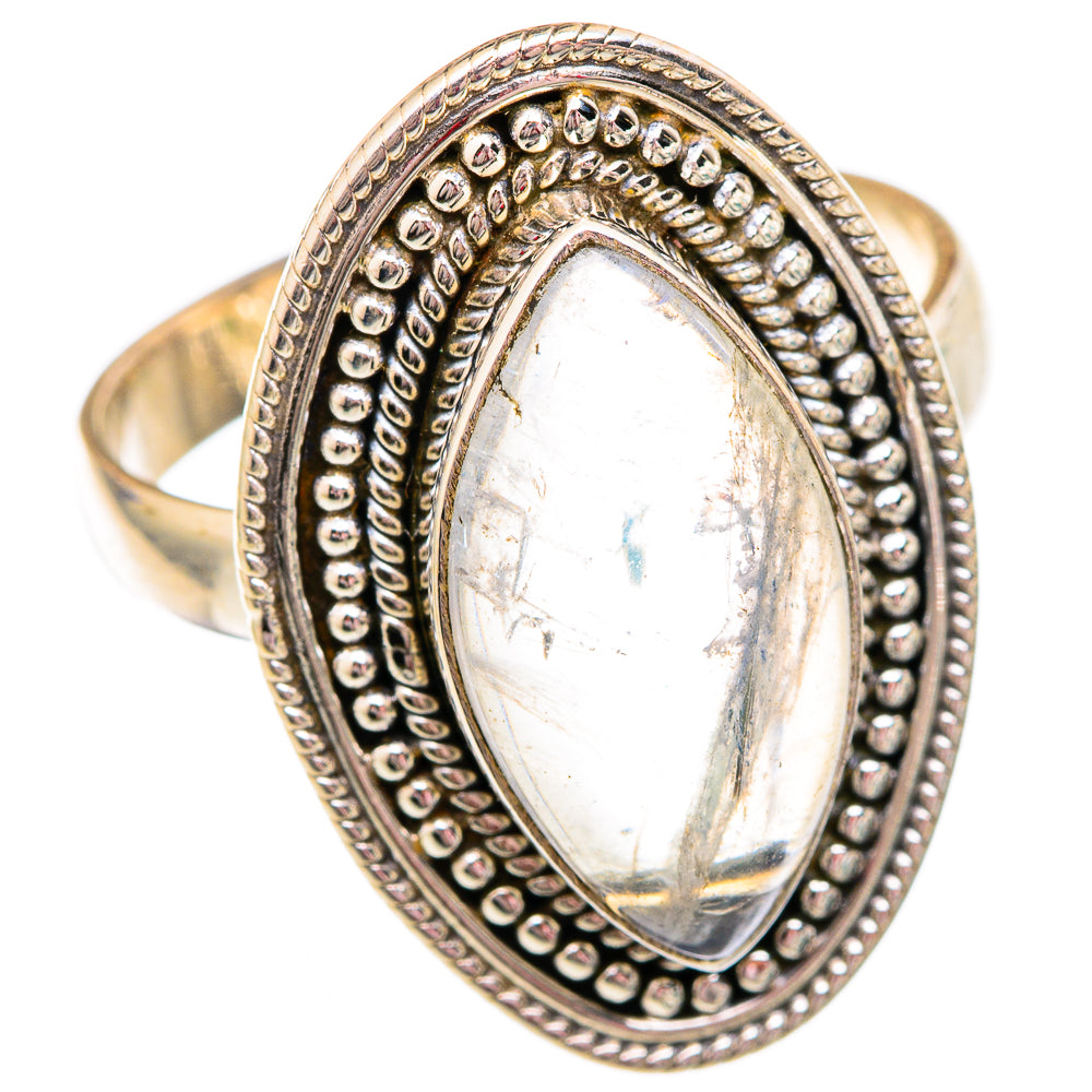 Rainbow Moonstone Rings handcrafted by Ana Silver Co - RING102505 - Photo 2