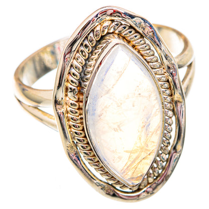 Rainbow Moonstone Rings handcrafted by Ana Silver Co - RING102509 - Photo 2