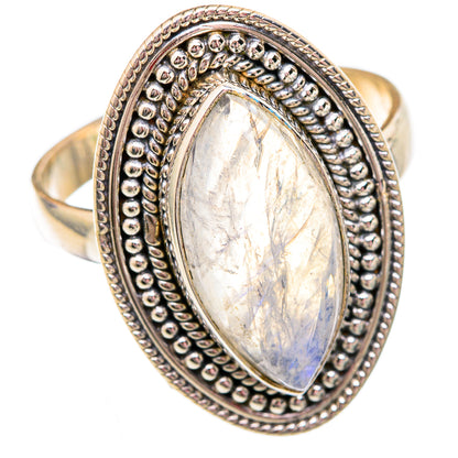 Rainbow Moonstone Rings handcrafted by Ana Silver Co - RING102511 - Photo 2