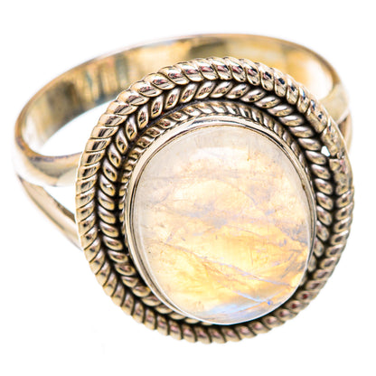 Rainbow Moonstone Rings handcrafted by Ana Silver Co - RING102515 - Photo 2