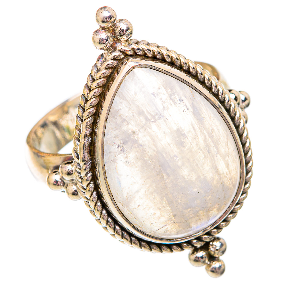 Rainbow Moonstone Rings handcrafted by Ana Silver Co - RING102519 - Photo 2