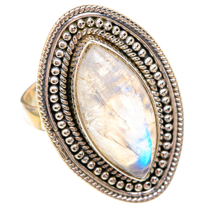 Rainbow Moonstone Rings handcrafted by Ana Silver Co - RING102520 - Photo 2