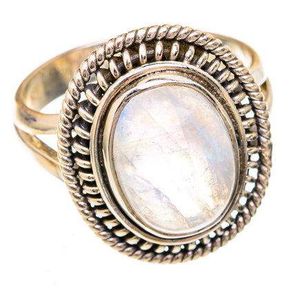 Rainbow Moonstone Rings handcrafted by Ana Silver Co - RING102523 - Photo 2