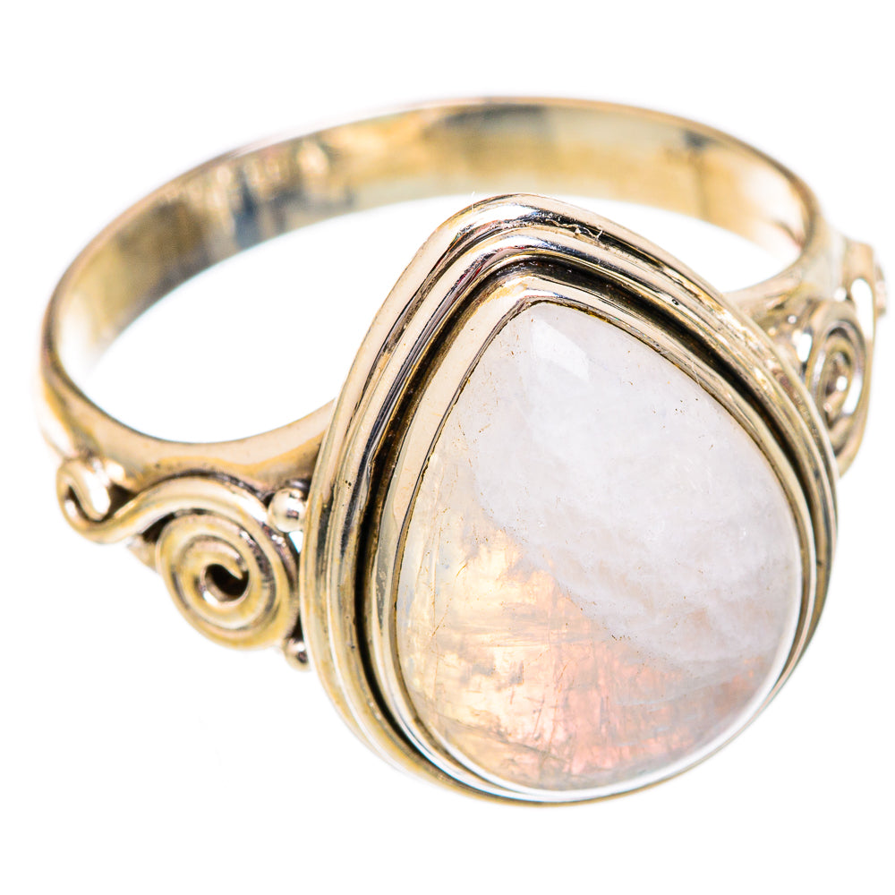 Rainbow Moonstone Rings handcrafted by Ana Silver Co - RING102524 - Photo 2