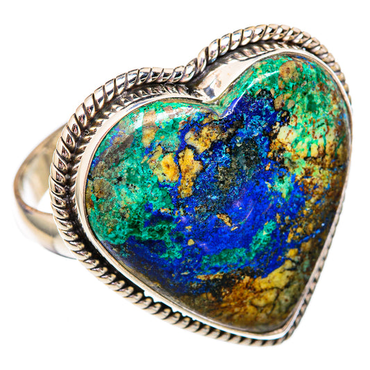 Azurite Malachite Rings handcrafted by Ana Silver Co - RING102530