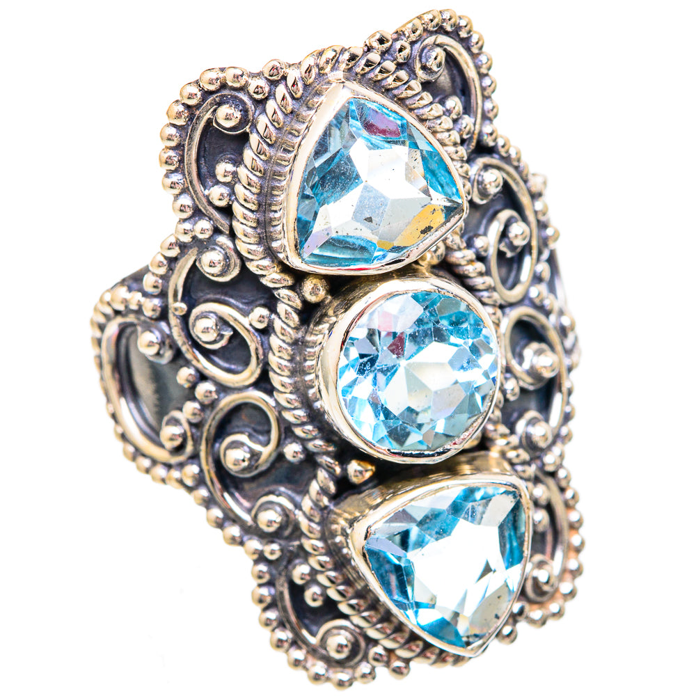 Blue Topaz Rings handcrafted by Ana Silver Co - RING102543 - Photo 2