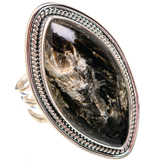 Golden Seraphinite Rings handcrafted by Ana Silver Co - RING102552