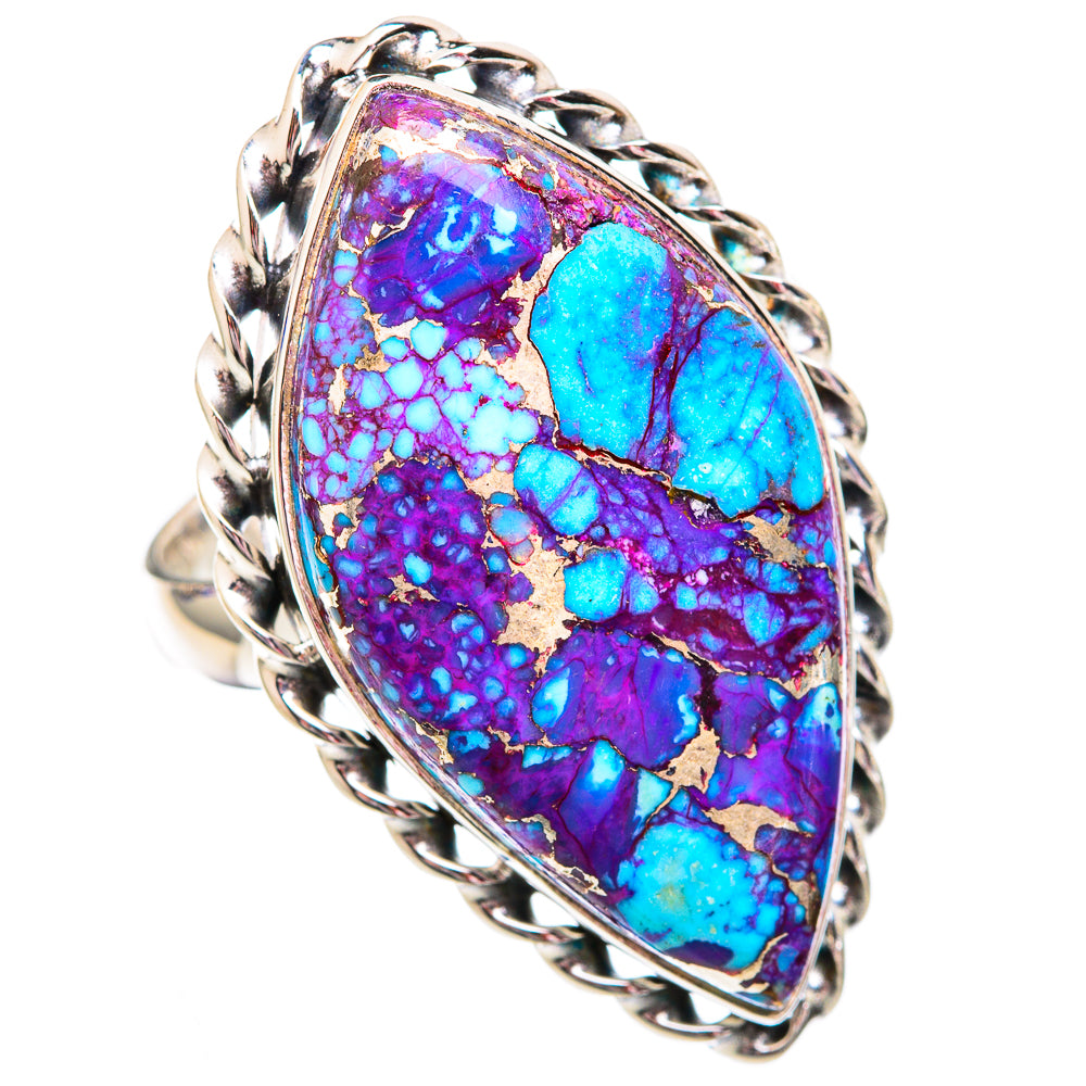 Purple Copper Composite Turquoise Rings handcrafted by Ana Silver Co - RING102558