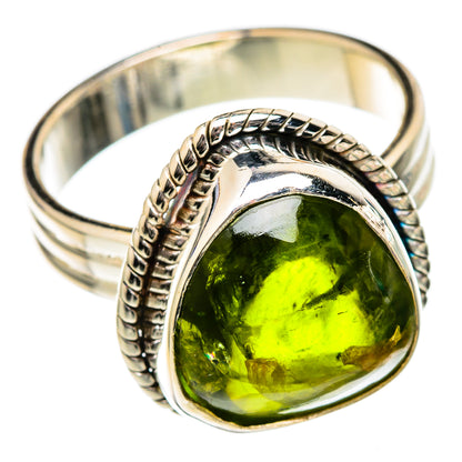 Green Tourmaline Rings handcrafted by Ana Silver Co - RING102594 - Photo 2