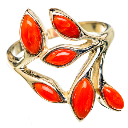 Mediterranean Red Coral Rings handcrafted by Ana Silver Co - RING102602 - Photo 2