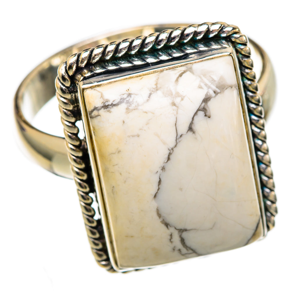 Howlite Rings handcrafted by Ana Silver Co - RING102612 - Photo 2