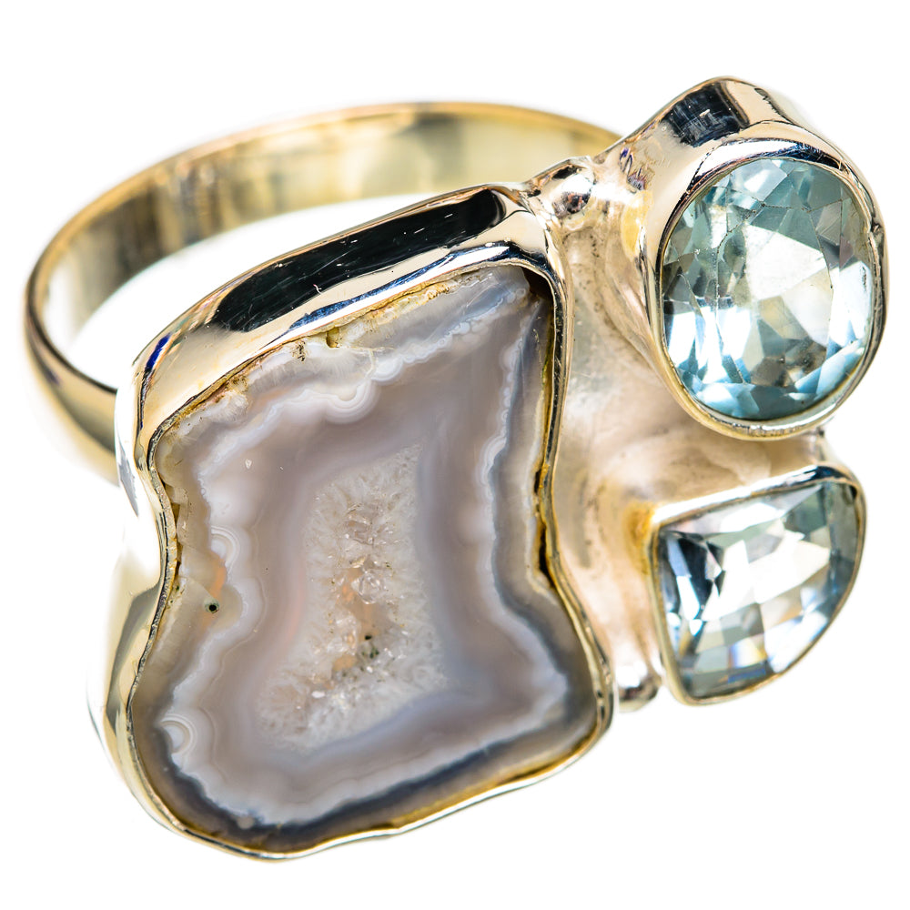 White Geode Slice Rings handcrafted by Ana Silver Co - RING102616