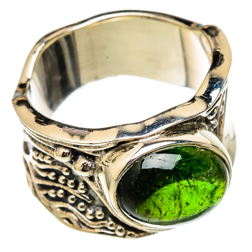 Green Tourmaline Rings handcrafted by Ana Silver Co - RING102618 - Photo 2