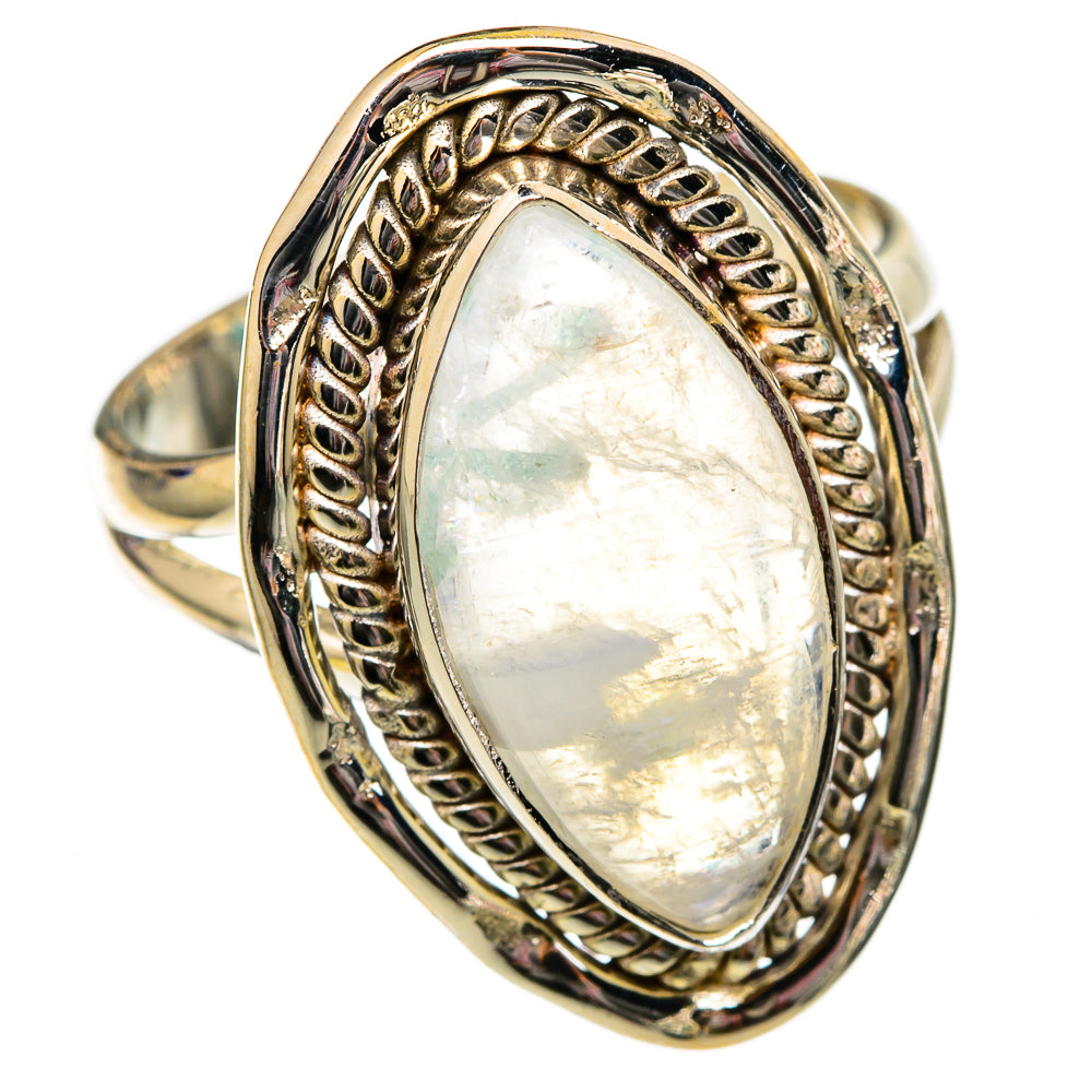 Rainbow Moonstone Rings handcrafted by Ana Silver Co - RING102631 - Photo 2