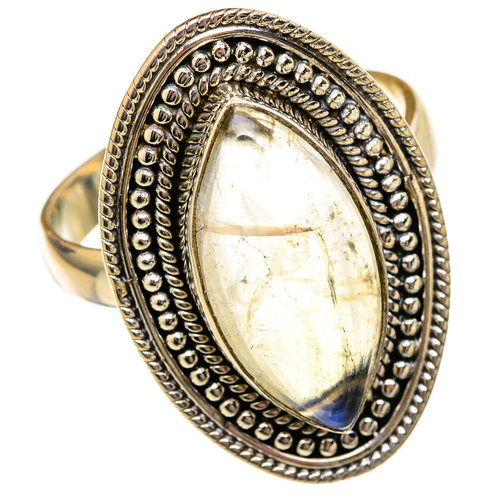 Rainbow Moonstone Rings handcrafted by Ana Silver Co - RING102633 - Photo 2
