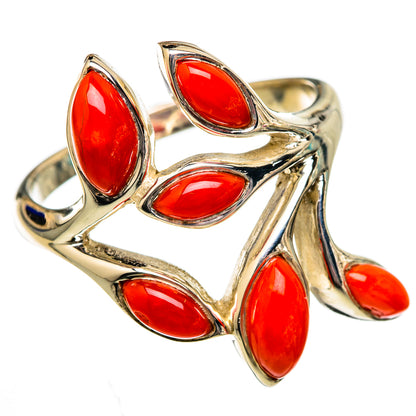 Mediterranean Red Coral Rings handcrafted by Ana Silver Co - RING102646 - Photo 2
