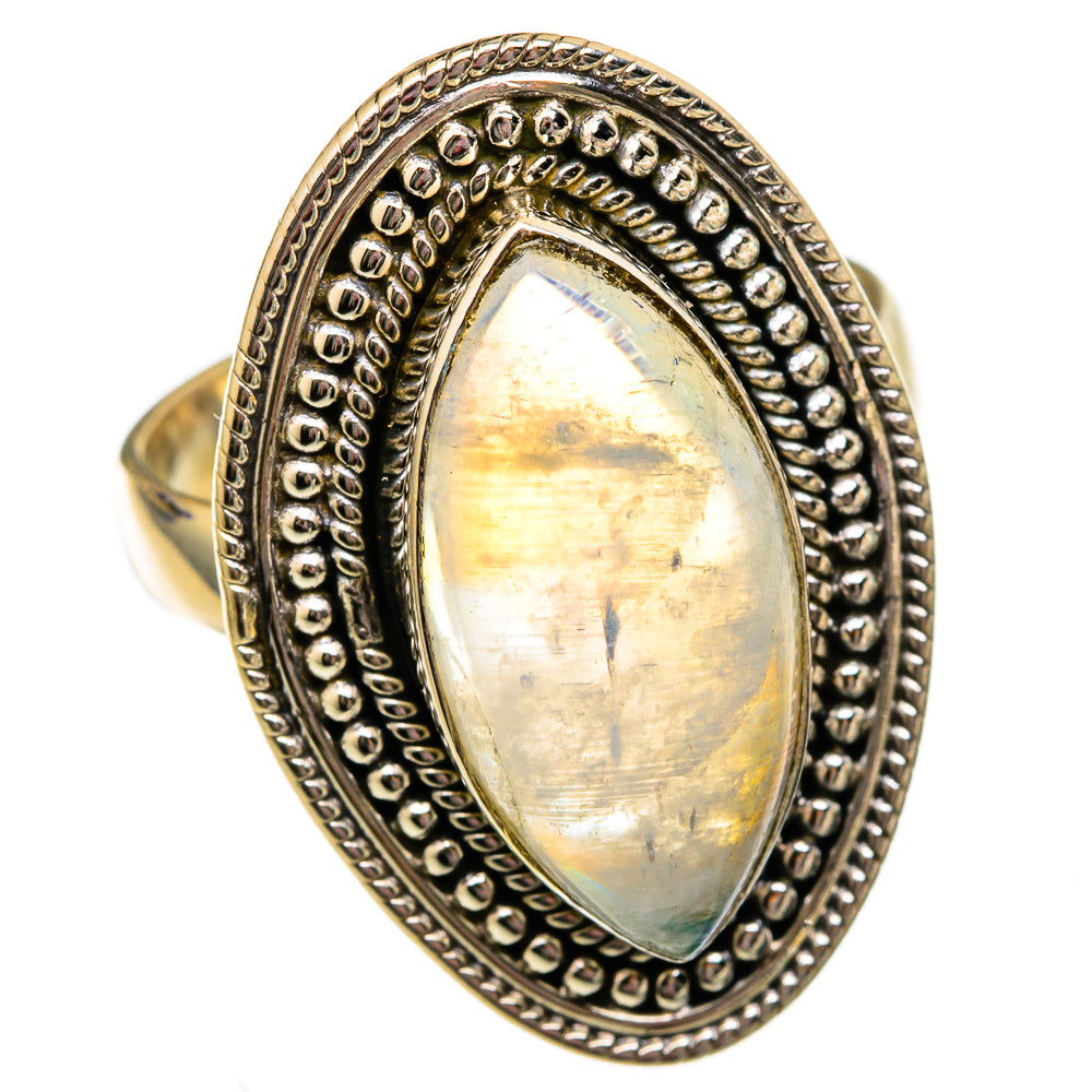 Rainbow Moonstone Rings handcrafted by Ana Silver Co - RING102651 - Photo 2
