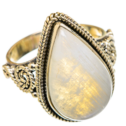 Rainbow Moonstone Rings handcrafted by Ana Silver Co - RING102666