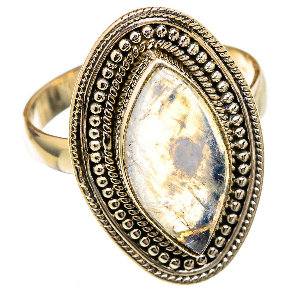 Rainbow Moonstone Rings handcrafted by Ana Silver Co - RING102668 - Photo 2