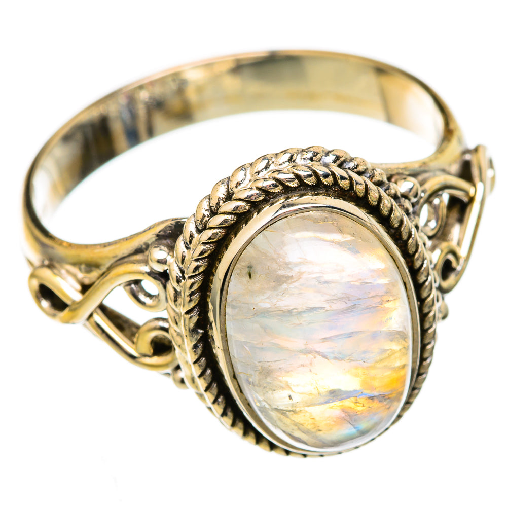 Rainbow Moonstone Rings handcrafted by Ana Silver Co - RING102681 - Photo 2