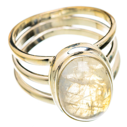 Rainbow Moonstone Rings handcrafted by Ana Silver Co - RING102682