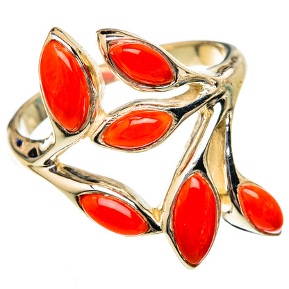 Mediterranean Red Coral Rings handcrafted by Ana Silver Co - RING102689 - Photo 2