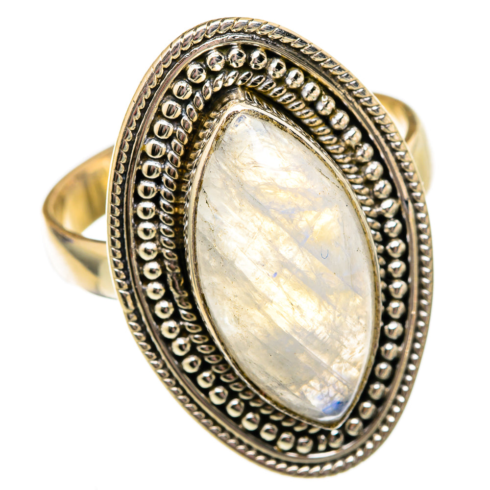 Rainbow Moonstone Rings handcrafted by Ana Silver Co - RING102692 - Photo 2