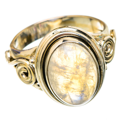 Rainbow Moonstone Rings handcrafted by Ana Silver Co - RING102695