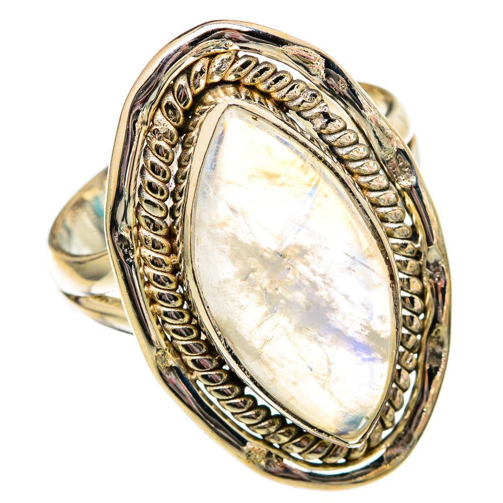 Rainbow Moonstone Rings handcrafted by Ana Silver Co - RING102706 - Photo 2