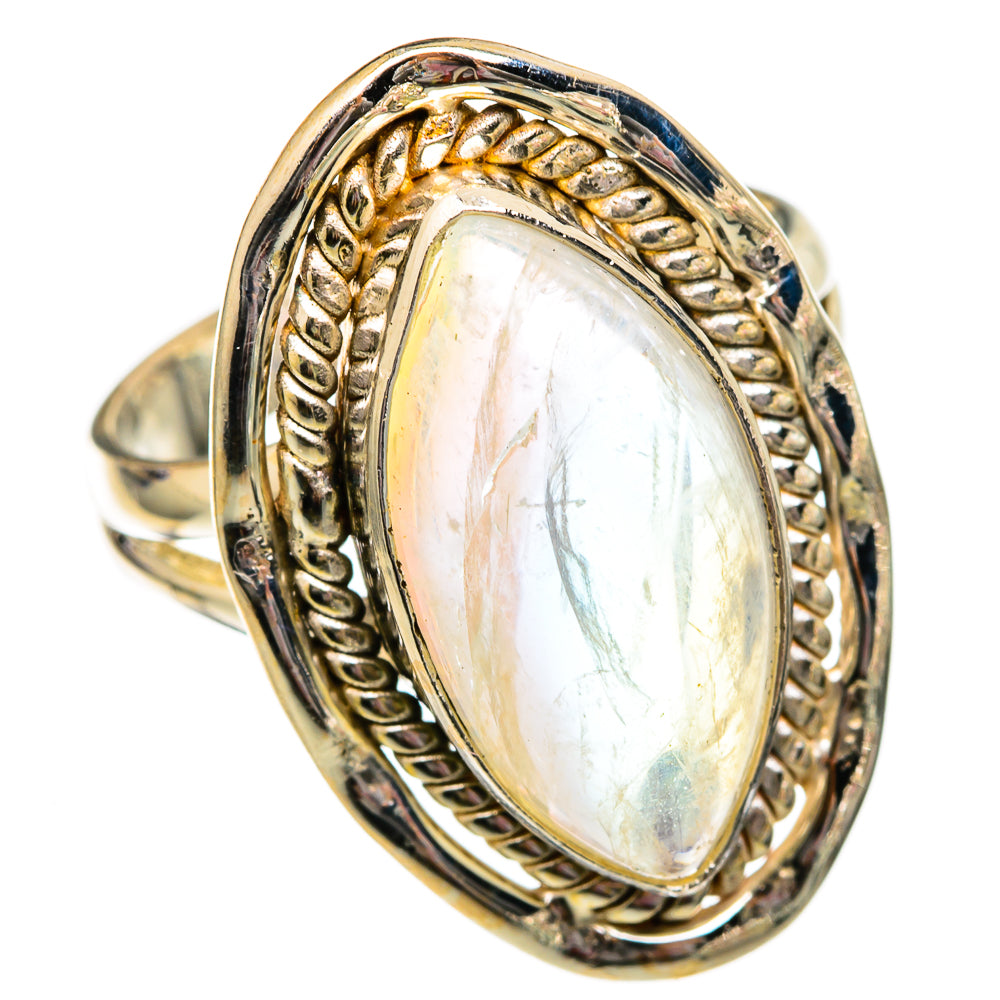 Rainbow Moonstone Rings handcrafted by Ana Silver Co - RING102715 - Photo 2
