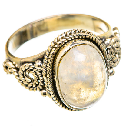 Rainbow Moonstone Rings handcrafted by Ana Silver Co - RING102716